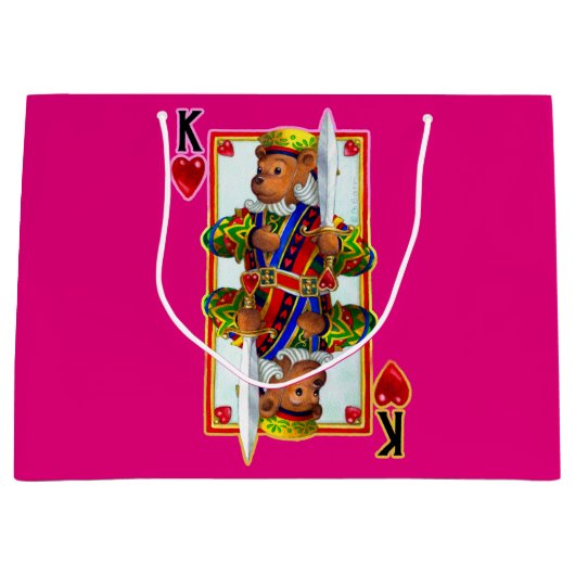 Teddy Bear King of Hearts Groot Cadeauzakje (Voorkant)