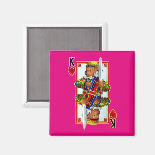Teddy Bear King of Hearts Magnet (Recto/Verso)