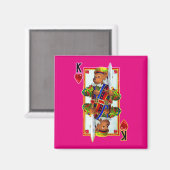 Teddy Bear King of Hearts Magnet Magneet (Voorkant / Achterkant)