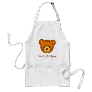 Teddy Bear Kitchen Apron ~ Aangepaste naam Standaard Schort