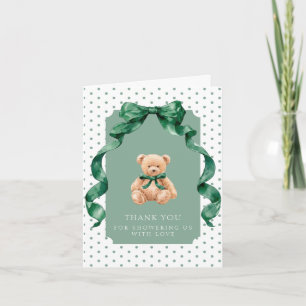 Teddy Bear Klassieke Jongens Baby Shower Bedankkaart