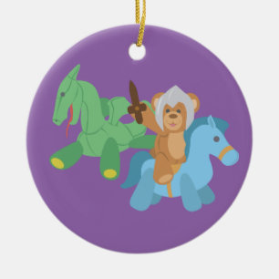 Teddy Bear Knight Keramisch Ornament