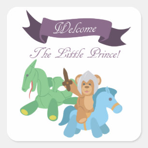 Teddy Bear Knight Vierkante Sticker
