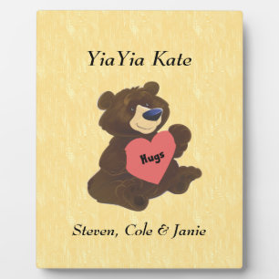 Teddy Bear Knuffels Hart YiaYia Custom Plaque Fotoplaat