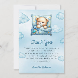 Teddy Bear Kussen Baby shower Dank je kaart