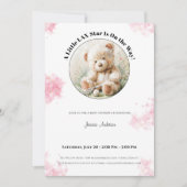 Teddy Bear Lacrosse Baby Shower Girl Invitation (Devant)