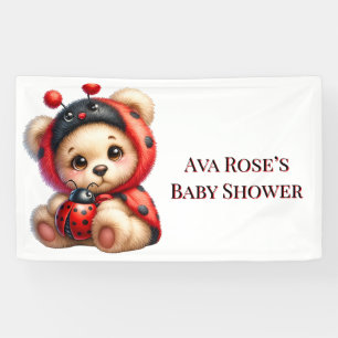 Teddy Bear Ladybug Stripes Meisje Baby shower Spandoek