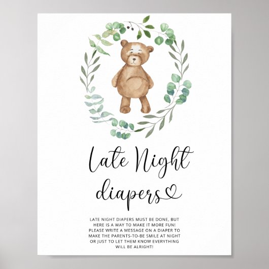 Teddy Bear \ Late night diapers game Poster (Voorkant)