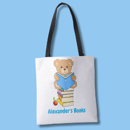 Teddy Bear leest zijn boeken persoonlijk Draagtas