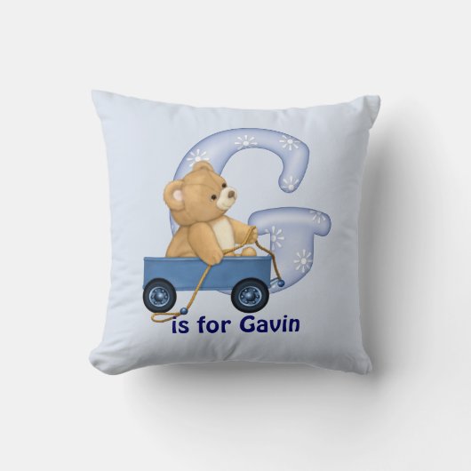 Teddy Bear Letter G Monogram Kussen (Voorkant)