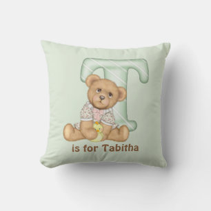Teddy Bear Letter T Monogram Kussen