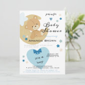 Teddy Bear Love Baby Boy Shower | Kaart (Staand voorkant)