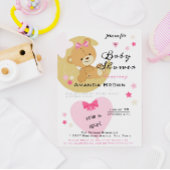 Teddy Bear Love Baby Girl Shower Kaart