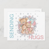 Teddy Bear LOVE Get Well ENVOYER HUGS Carte postal (Devant / Derrière)