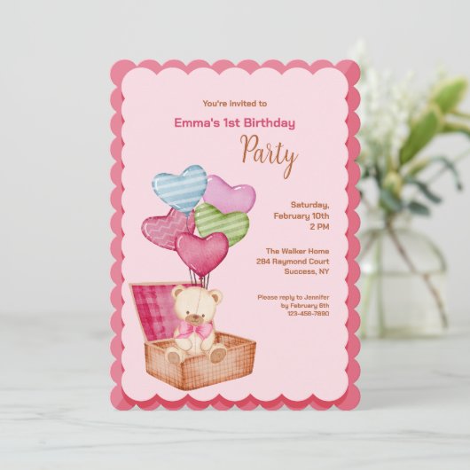 Teddy Bear Love Invitations (Debout devant)