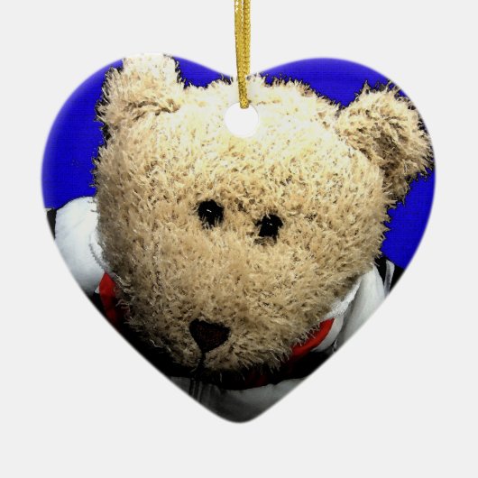 Teddy Bear Love Kerstversiering Keramisch Ornament (Voorkant)