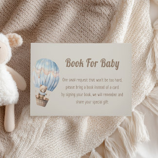Teddy Bear Luchtballon Baby Shower Boekverzoek Informatiekaartje