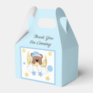 Teddy Bear Maan Sterren Wolken Baby Jongen Douche Bedankdoosjes