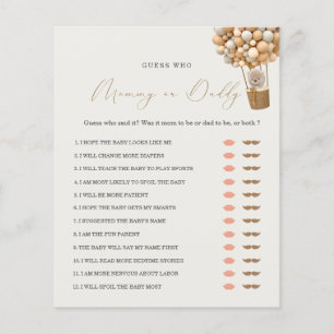 Teddy Bear Mam of Papa Baby shower Game