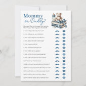 Teddy Bear Mama of Daddy Baby shower Game Kaart (Voorkant)