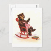Teddy Bear Mends Clothes Briefkaart (Voorkant / Achterkant)