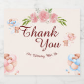 Teddy Bear Merci bébé Show Water Bottle Étiquette (Étiquettes simples)