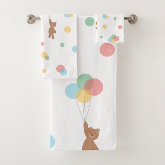 Teddy Bear met ballonnen Bad Handdoek (Insitu)