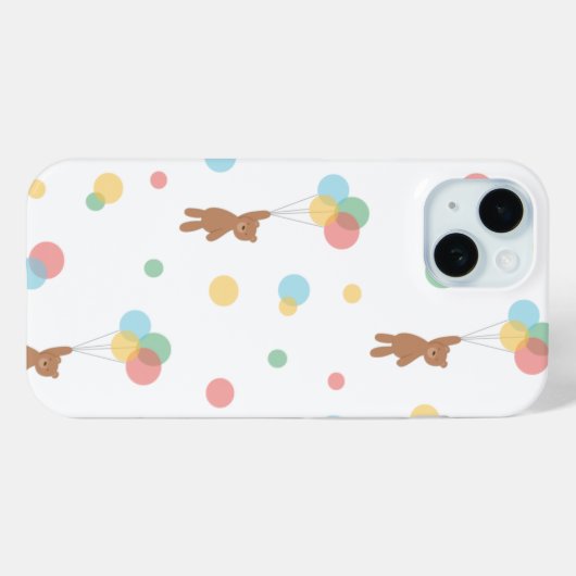 Teddy Bear met ballonnen Case-Mate iPhone Case (Achterkant (horizontaal))