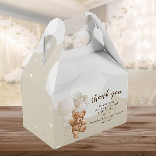 Teddy Bear met Balloons Favor Box Bedankdoosjes