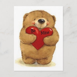Teddy Bear met 'Be Mine' hart Briefkaart