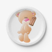 Teddy Bear met een Ice Block Paper Bord (Voorkant)