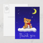 Teddy Bear met Gift Baby shower Hartelijk dank Briefkaart (Voorkant / Achterkant)