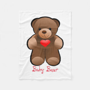 Teddy Bear met hart Fleece Deken