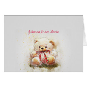 Teddy Bear met Red Bow Foto Dank je Notecard