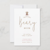 Teddy Bear minimaliste Baby shower Carte de remerc (Devant)