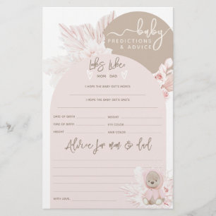 Teddy Bear Modern Boho Girl Baby shower game