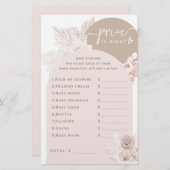 Teddy Bear Modern Boho Girl Baby shower game (Voorkant / Achterkant)