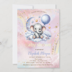 Teddy Bear Moon Cloud Regenboog Baby shower Kaart