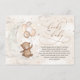 Teddy Bear Moon Stars Balloons Boeken voor Baby Informatiekaartje