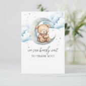 Teddy Bear Moon Stars Dank je wel Bedankkaart (Staand voorkant)
