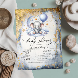 Teddy Bear Moon, Sterren Waterverf Baby shower Kaart