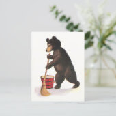 Teddy Bear Mops Floor Briefkaart (Staand voorkant)