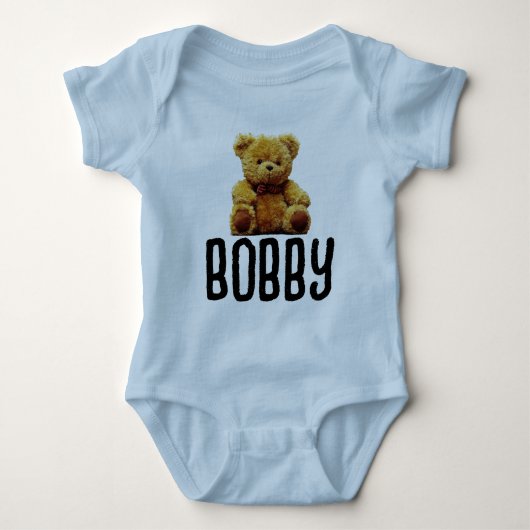 TEDDY BEAR & NAME BABY BODYSUIT (Voorkant)