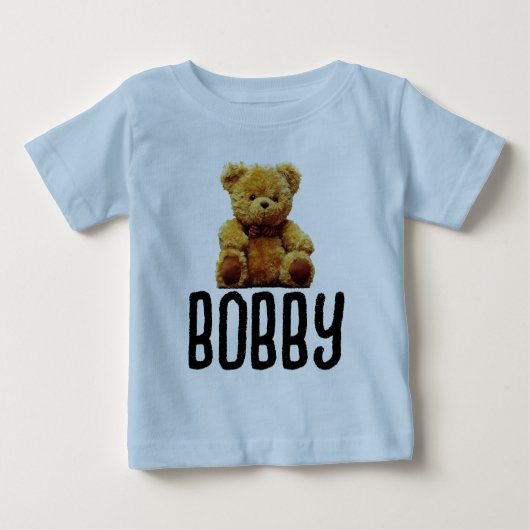 TEDDY BEAR & NAME GARÇONS TODDLER BÉBÉ T-SHIRTS (Devant)