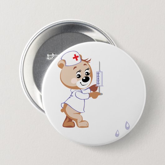Teddy Bear Nurse Button (Voorkant /achterkant)