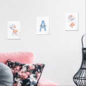 Teddy Bear nursery Baby Boy Initial Name wall art (Salon)