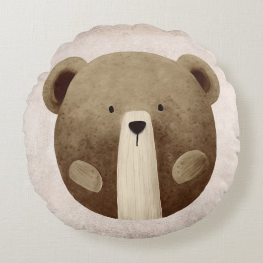 Teddy Bear Nursery Pillow Rond Kussen (Voorkant)