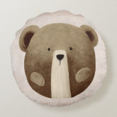 Teddy Bear Nursery Pillow Rond Kussen (Achterkant)