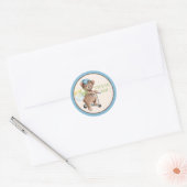 Teddy Bear op Scooter Baby shower Dank u Ronde Sticker (Envelop)