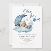 Teddy Bear Over the Moon Baby shower Invitation (Devant)